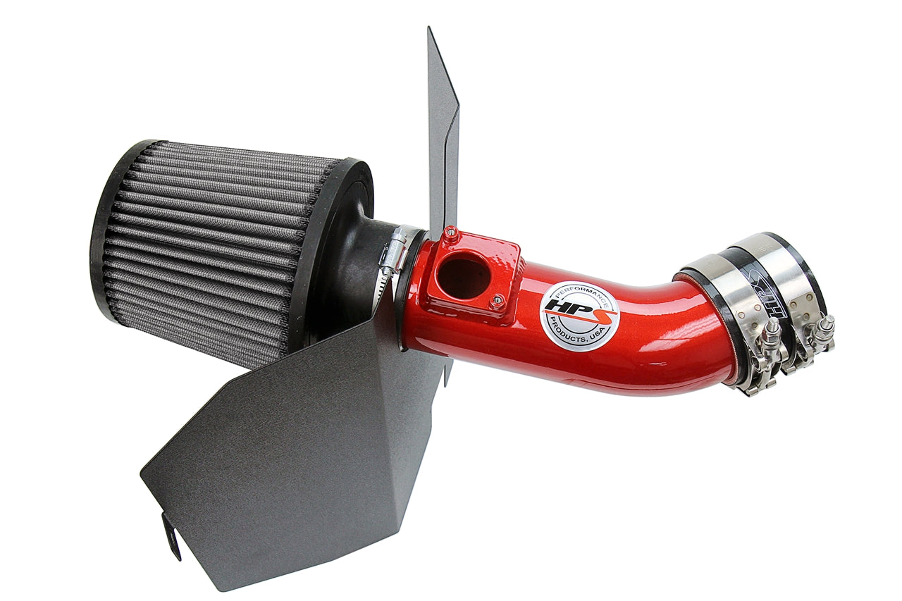 HPS Performance Air Intake Kit with Heat Shield Red 827-606R