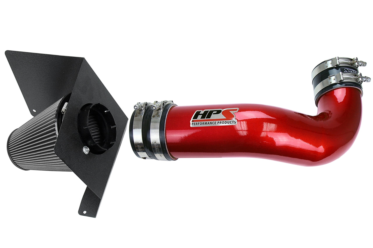 HPS Performance Air Intake Kit with Heat Shield Red 827-622R