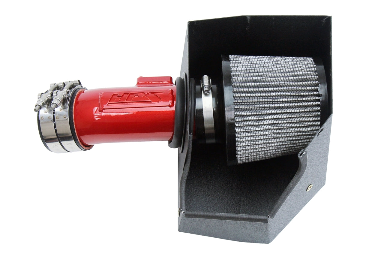 HPS Performance Air Intake Kit with Heat Shield Red 827-656R