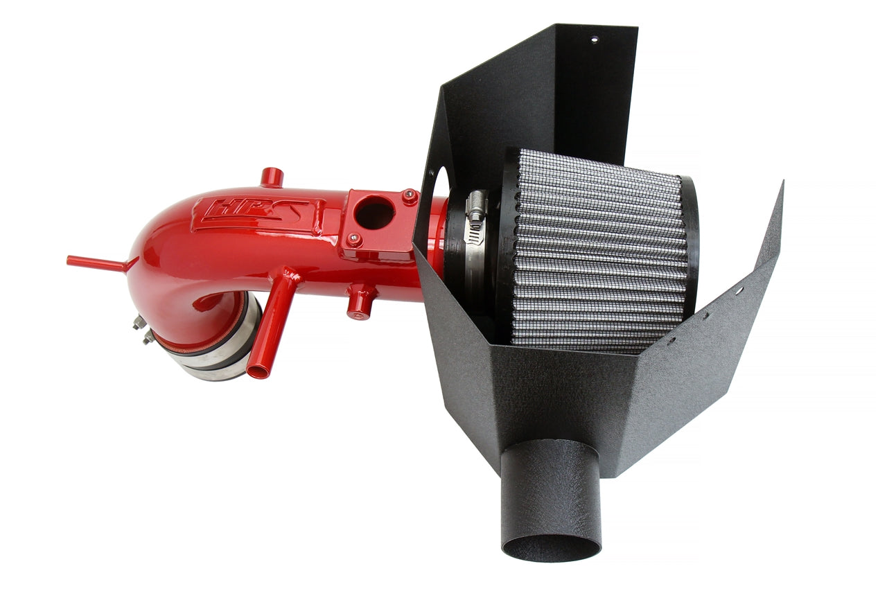 HPS Performance Air Intake Kit with Heat Shield Red 827-691R