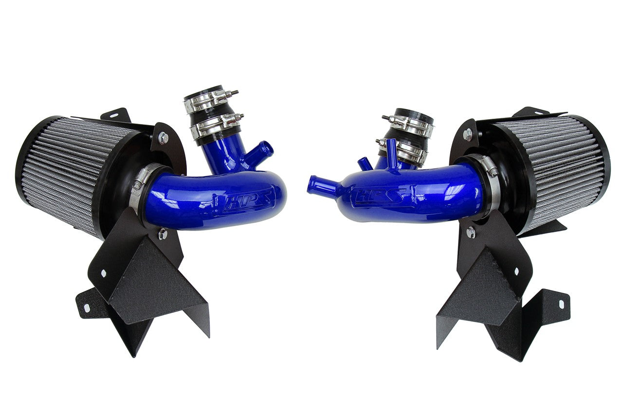 HPS Performance Air Intake Kit with Heat Shield Blue 827-703BL
