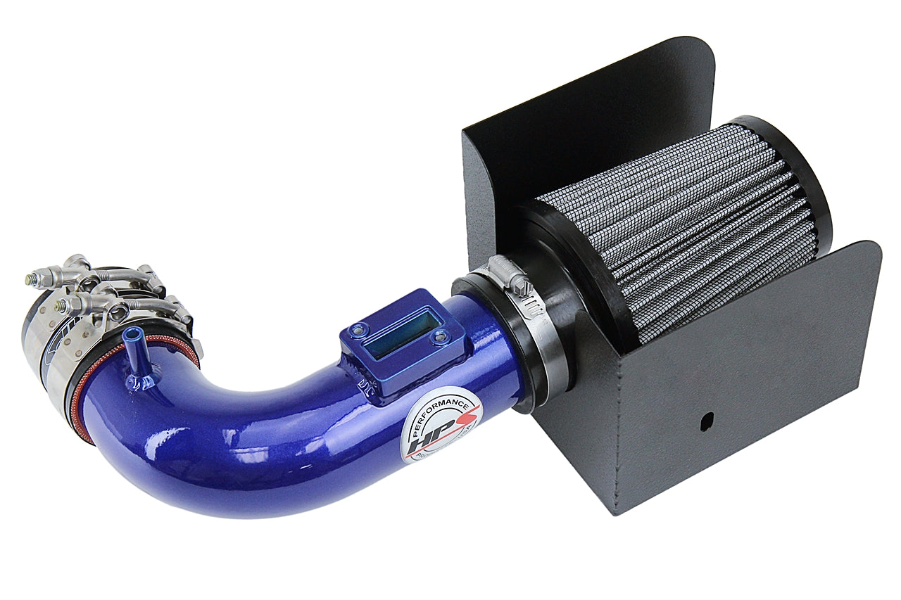 HPS Performance Air Intake Kit with Heat Shield Blue 827-704BL