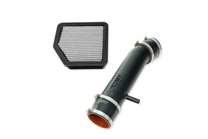 HPS Performance Air Intake Tube with Drop in Air Filter, Black, 827-710WB
