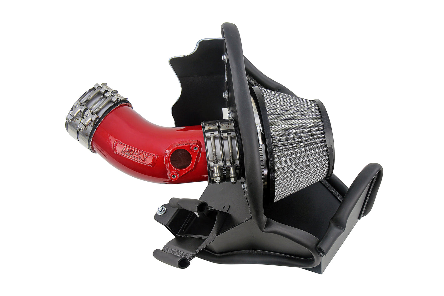 HPS Performance Air Intake Kit with Heat Shield Red 827-717R