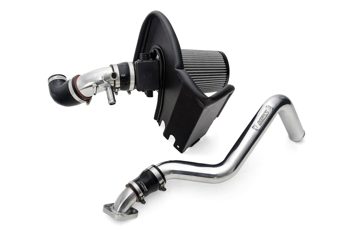 HPS Performance Air Intake Kit with Upper Hot Side Charge Pipe Polished 827-733P