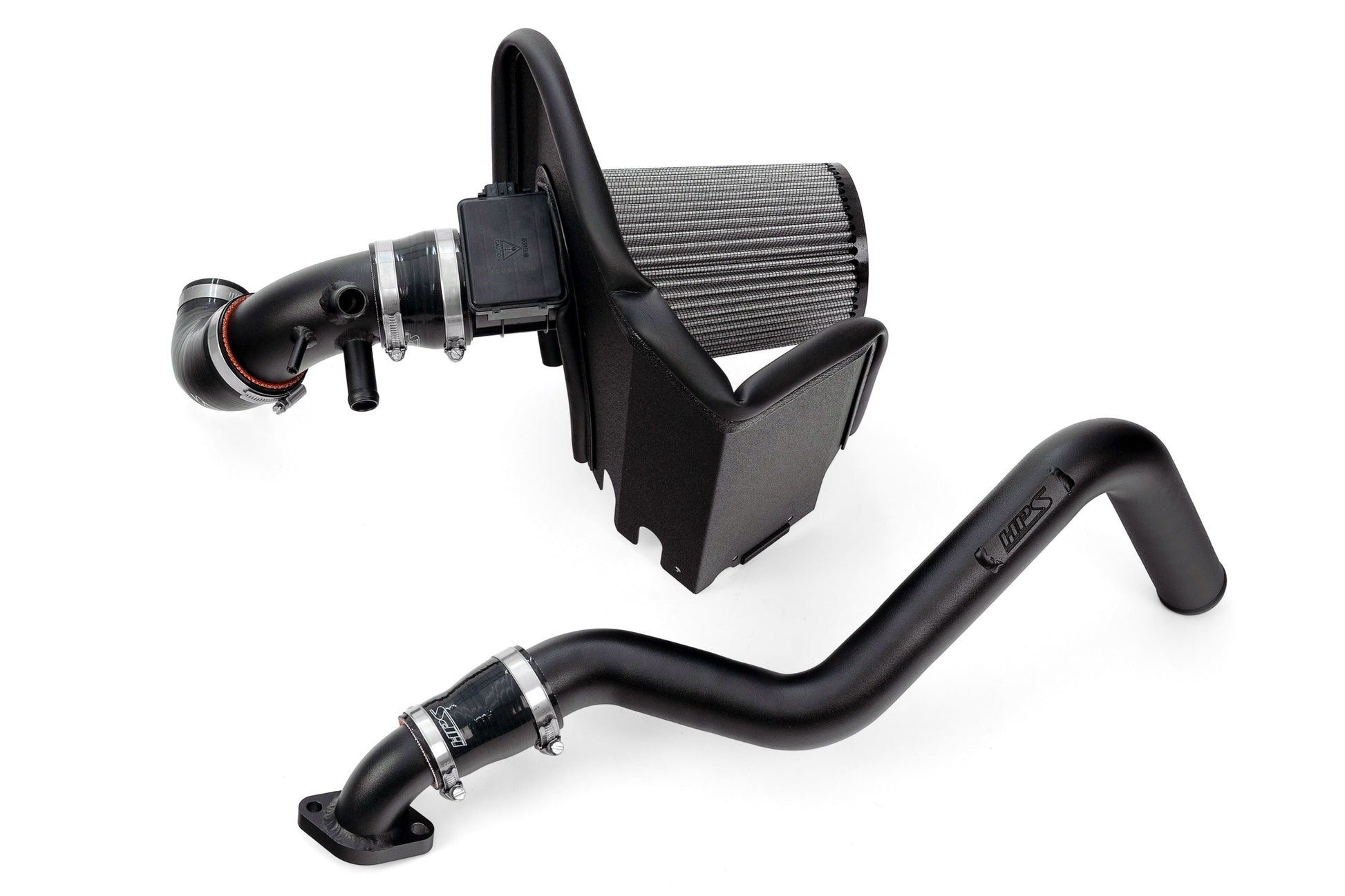 HPS Performance Air Intake Kit with Upper Hot Side Charge Pipe Black 827-733WB