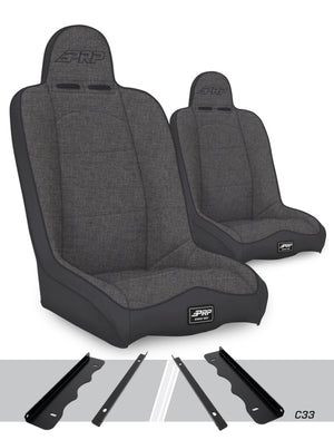 PRP 95-01 Jeep Cherokee XJ Daily Driver High Back Suspension Seats Kit (Pair) - Gray
