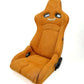 NRG Prisma Lab Reclinable Bucket Racing Seat - Pair (Tan Vegan Suede)