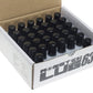 Muteki HR38 Open End Lug Nuts 12x1.25 Black Chrome / Yellow Ring