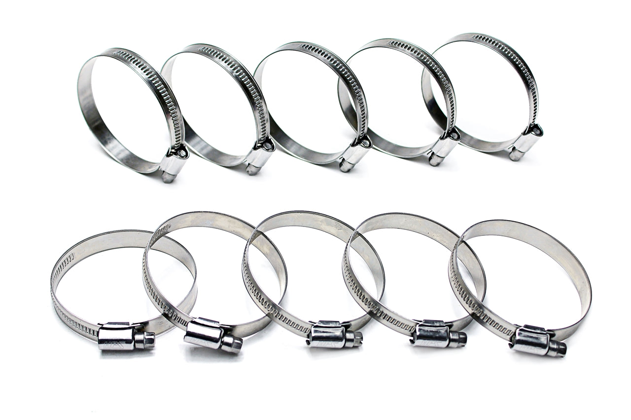 HPS Stainless Steel Embossed Hose Clamps Size 24 10pc Pack 1-1/2" - 2" (38mm-51mm)