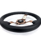 NRG Light Weight Gaming Steering Wheel - Spllitz 350mm 3 Rose Gold Spokes Slits - Leather