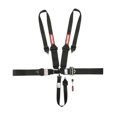 RaceQuip L & L 5pt Ratchet HNR Harness Black
