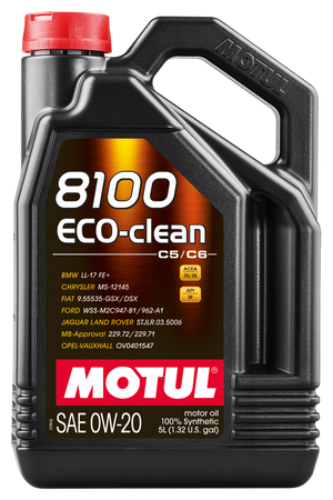 Motul 5L Synthetic Engine Oil 8100 0W20 Eco-Clean