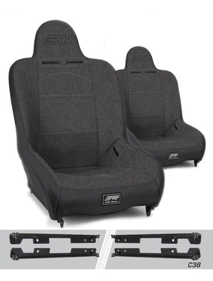 PRP Jeep Wrangler JK/JKU Premier High Back Suspension Seats Kit (Pair) - Gray