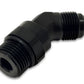 Vibrant -10AN Male to Male -8AN Straight Cut 45 Degree Adapter Fitting - Anodized Black