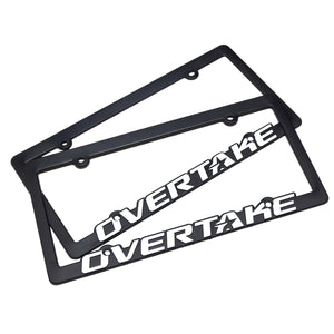 OVERTAKE License Plate Frames - Plastic