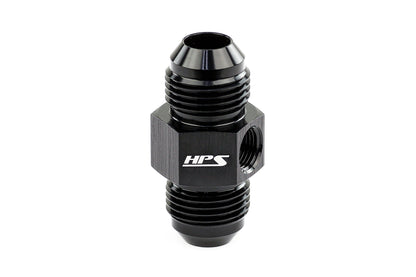 HPS Performance -12 AN Male to Male Adapter with 1/8 inch NPT Female Port Aluminum Black
