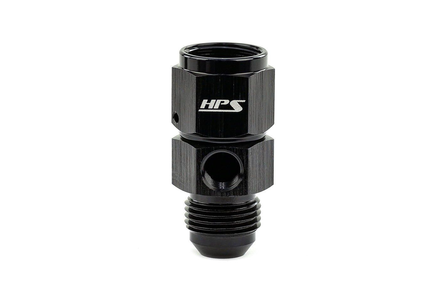 HPS Performance -4 AN Male to Female Fuel Pressure Gauge Adapter with 1/8 inch NPT Female Port Aluminum Black
