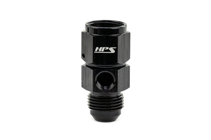 HPS Performance -4 AN Male to Female Fuel Pressure Gauge Adapter with 1/8 inch NPT Female Port Aluminum Black