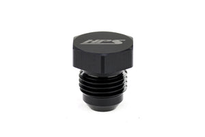 HPS Performance -10 AN Fittings Plug, AN Male 37 Degree Flare, Aluminum, Black