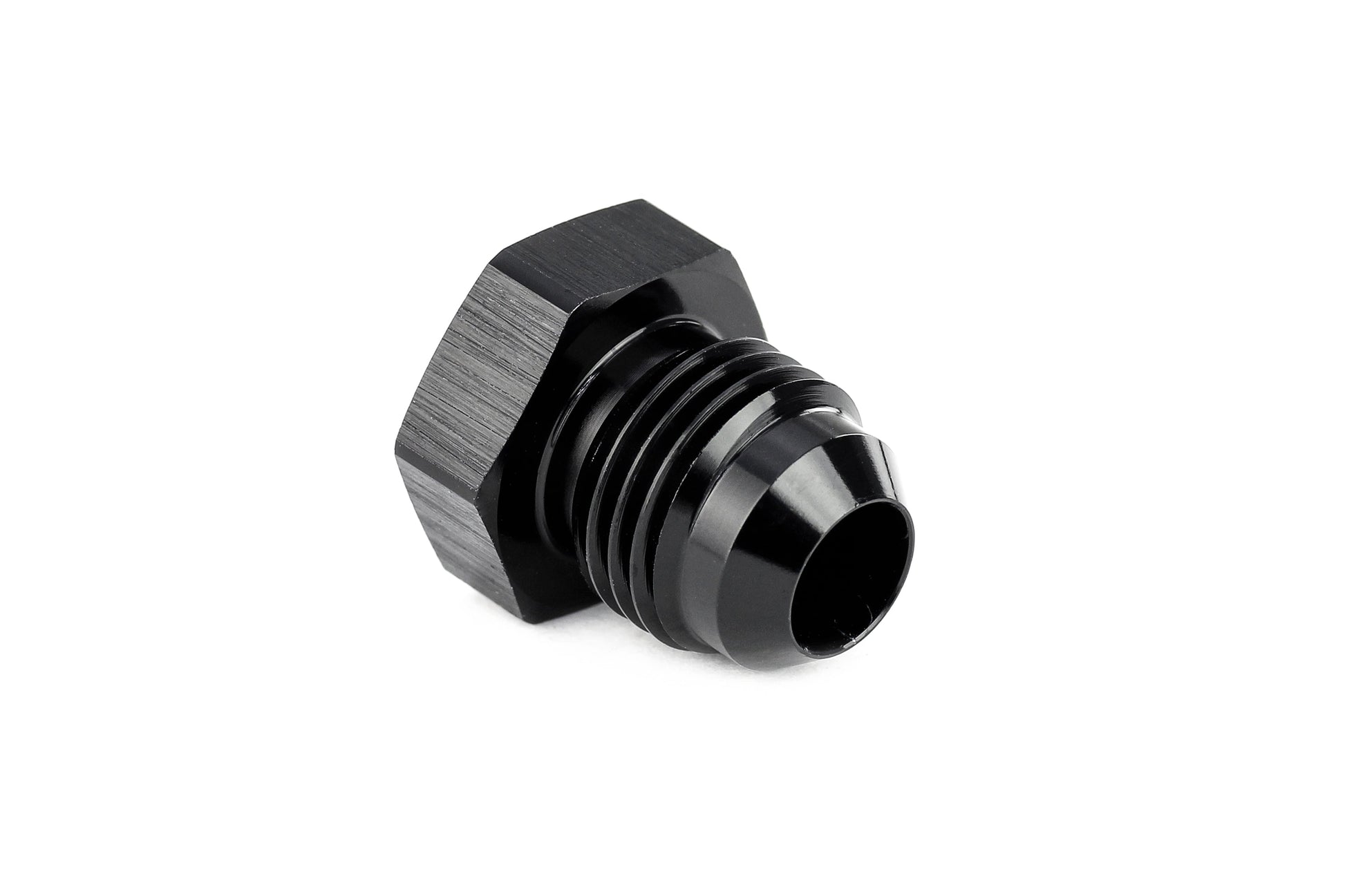 HPS Performance -16 AN Fittings Plug AN Male 37 Degree Flare Aluminum Black