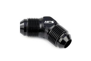 HPS Performance 45 Degree -3 AN Male to Male Union Adapter Aluminum Black