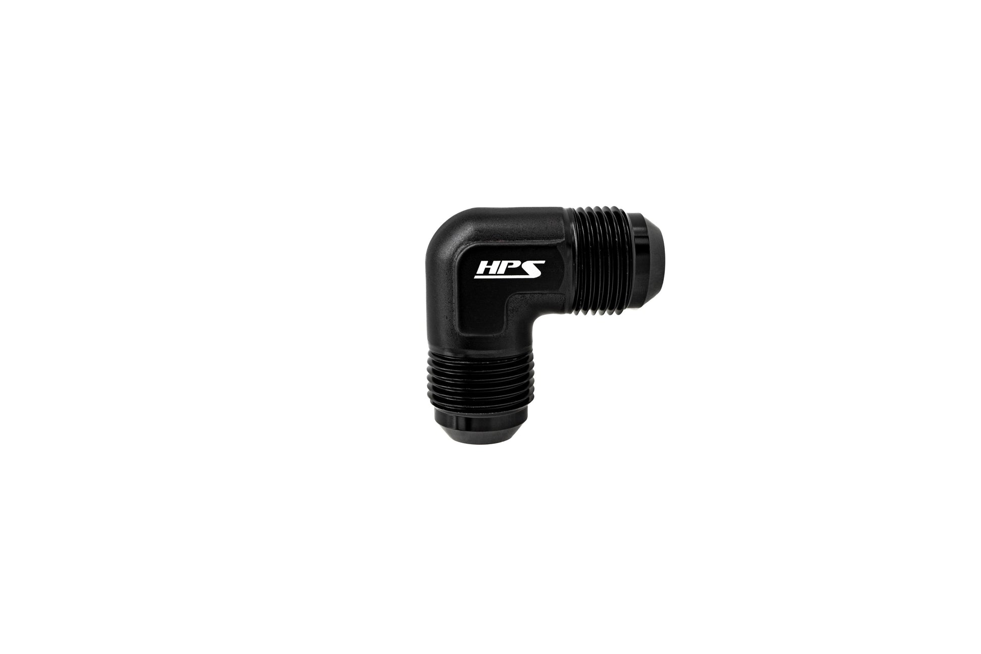 HPS Performance 90 Degree -6 AN Male to Male Union Adapter Aluminum Black