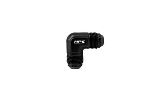HPS Performance 90 Degree -12 AN Male to Male Union Adapter Aluminum Black