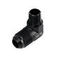 HPS Performance 90 Degree AN Flare -10 to 3/8" NPT Adapter, Aluminum, Black