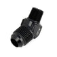 HPS Performance 45 Degree AN Flare -3 to 1/4" NPT Adapter, Aluminum, Black