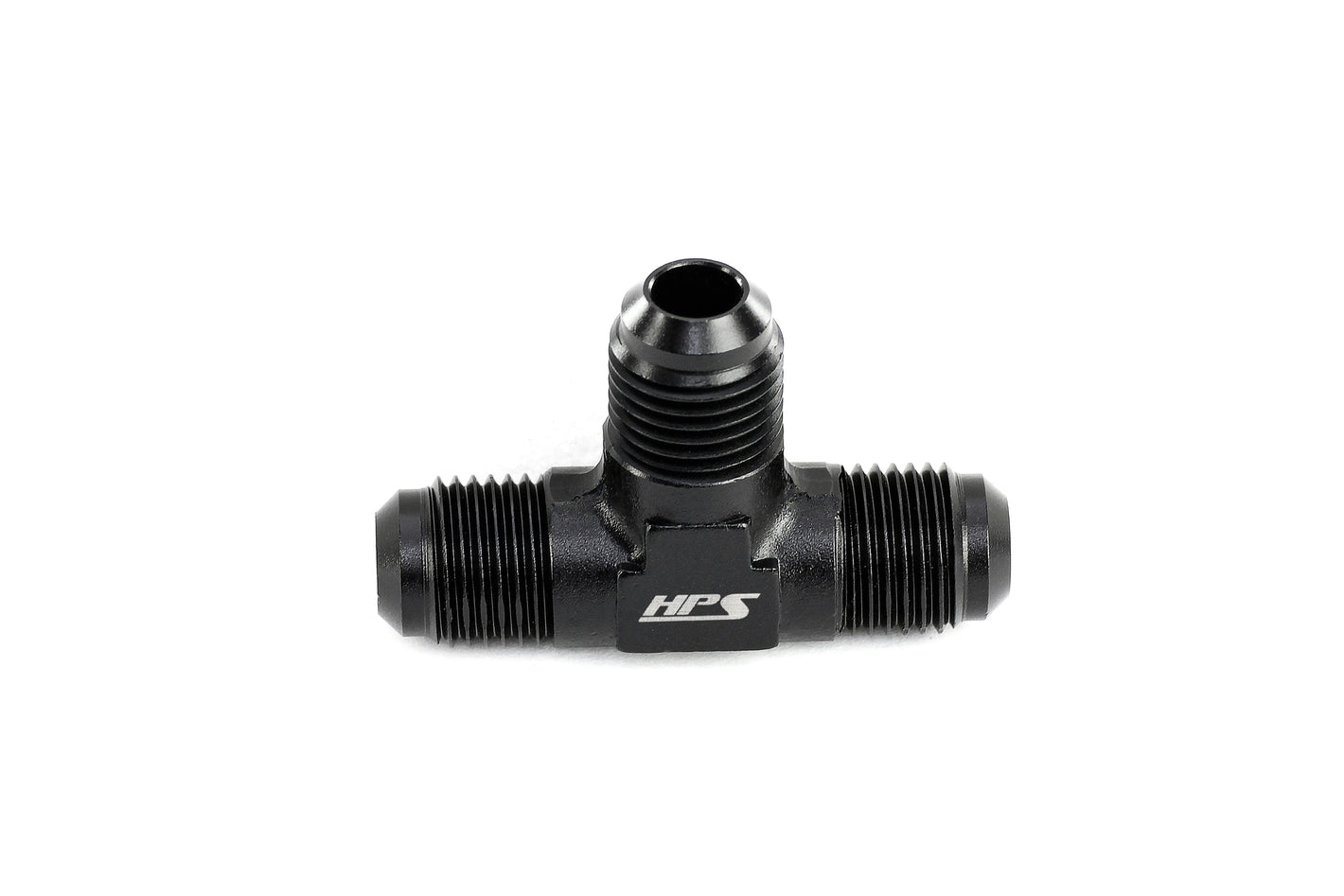 HPS Performance -4 AN Male to Male 3-Way Tee Adapter Aluminum Black