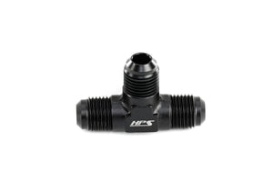 HPS Performance -4 AN Male to Male 3-Way Tee Adapter Aluminum Black