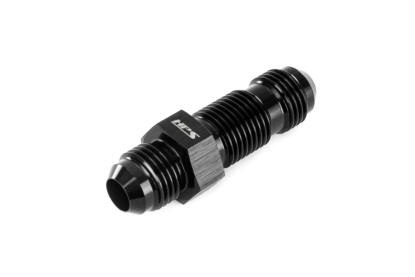 HPS Performance Straight -12 AN Male to Male Bulkhead Adapter Aluminum Black