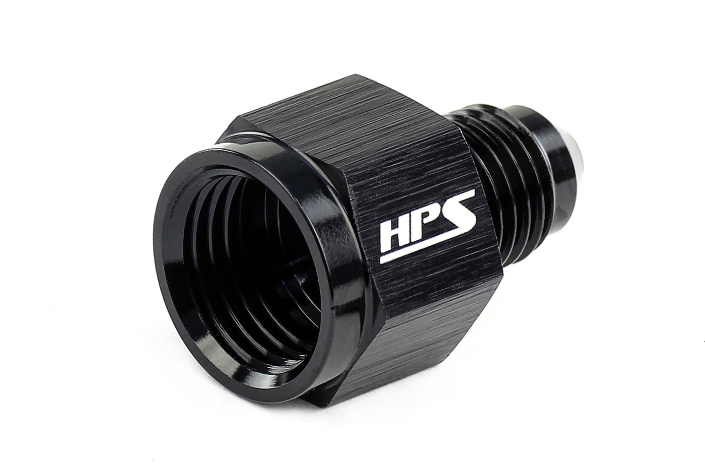 HPS Performance AN -8 Female to AN -6 Male Reducer Adapter Aluminum Black
