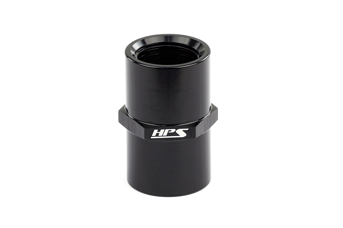 HPS Performance Straight 1/2'' NPT Female to Female Coupler Adapter Aluminum Black