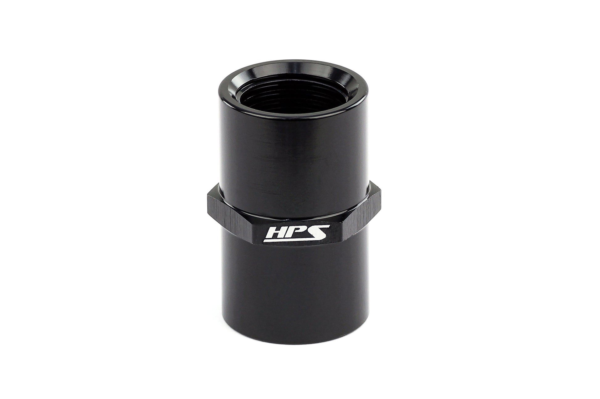 HPS Performance Straight 3/8'' NPT Female to Female Coupler Adapter Aluminum Black