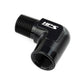 HPS Performance 90 Degree 1/2'' NPT Male To Female Adapter, Aluminum, Black