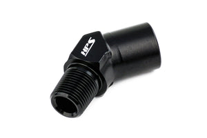 HPS Performance 45 Degree 1/4'' NPT Male To Female Adapter, Aluminum, Black