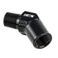HPS Performance 45 Degree 1/4'' NPT Male To Female Adapter, Aluminum, Black