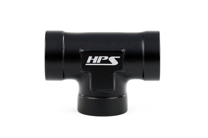 HPS Performance 1/4'' NPT Female Tee Coupler Adapter Aluminum Black