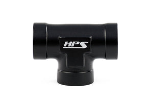 HPS Performance 3/8'' NPT Female Tee Coupler Adapter Aluminum Black