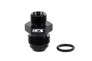 HPS Performance -4 AN Male to -6 O-ring Boss ORB Port Thread Male Adapter Aluminum Black