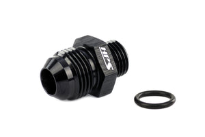 HPS Performance -8 AN Male to -12 O-ring Boss (ORB) Port Thread Male Adapter, Aluminum, Black