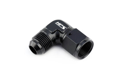 HPS Performance 90 Degree AN -6 Male to Female Swivel Adapter Aluminum Black