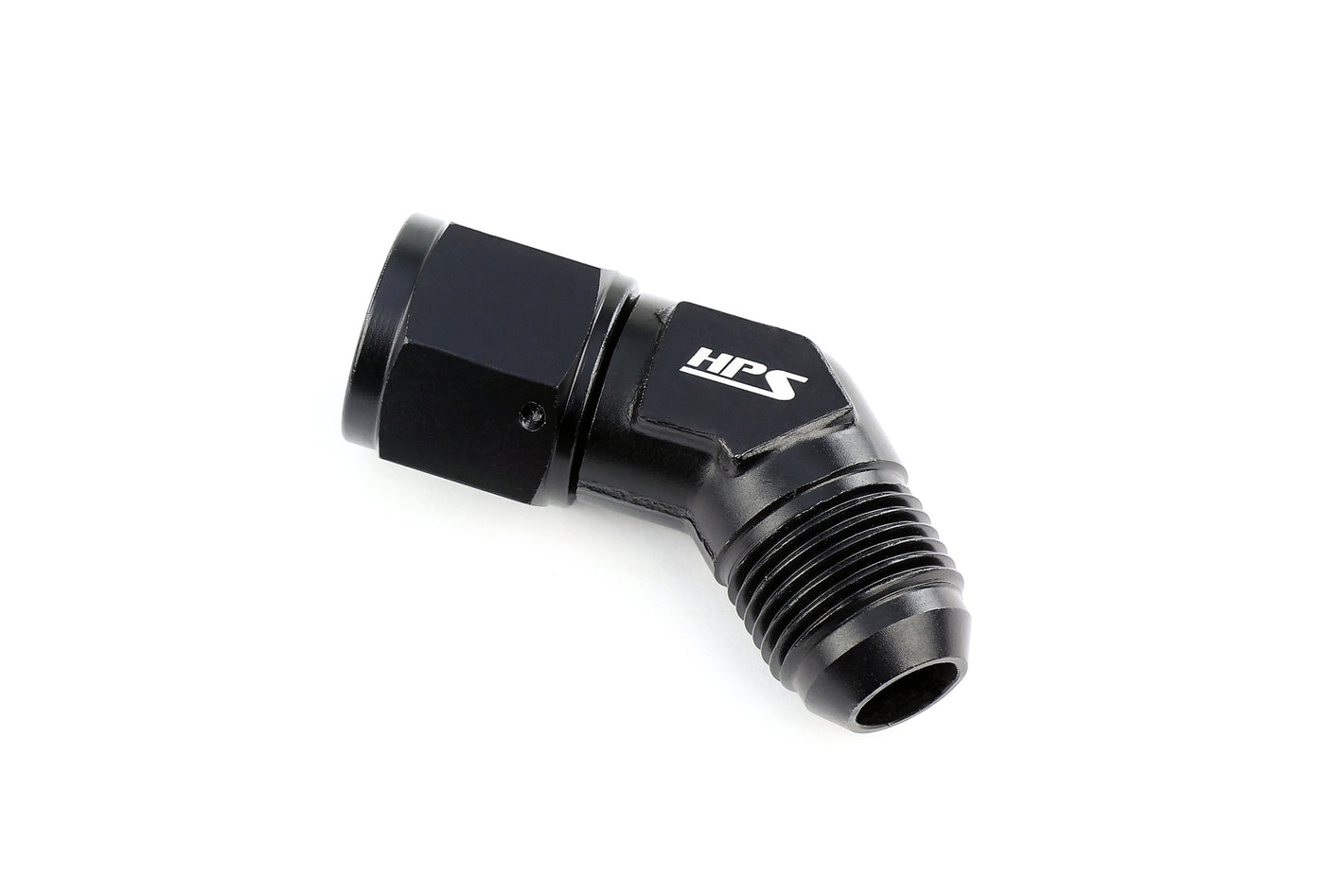 HPS Performance 45 Degree AN -10 Male to Female Swivel Adapter Aluminum Black