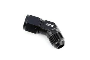 HPS Performance 45 Degree AN -8 Male to Female Swivel Adapter Aluminum Black