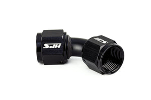 HPS Performance 45 Degree AN -6 Female to Female Swivel Coupling Adapter, Aluminum, Black