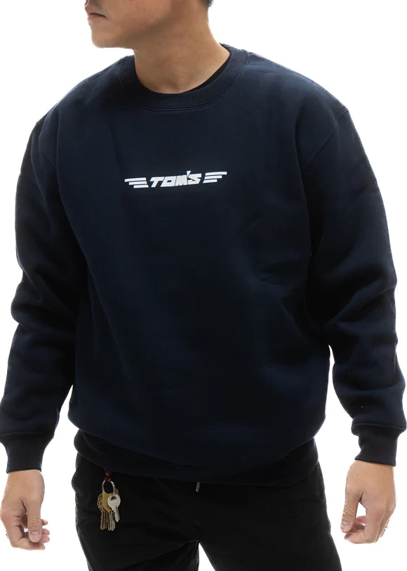 TOM'S Racing 49th Anniversary Navy Classic Logo Crewneck Sweatshirt (Navy)