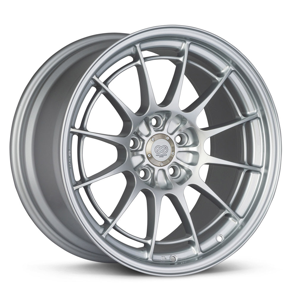 Enkei NT03+M 18x9.5 5x114.3 40mm Offset 72.6mm Bore Silver Wheel G35/350z