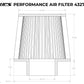 HPS Performance 2.75" Air Filter, 7-5/8" Length, 4.75" Base, 3.5" Top, HPS-4327
